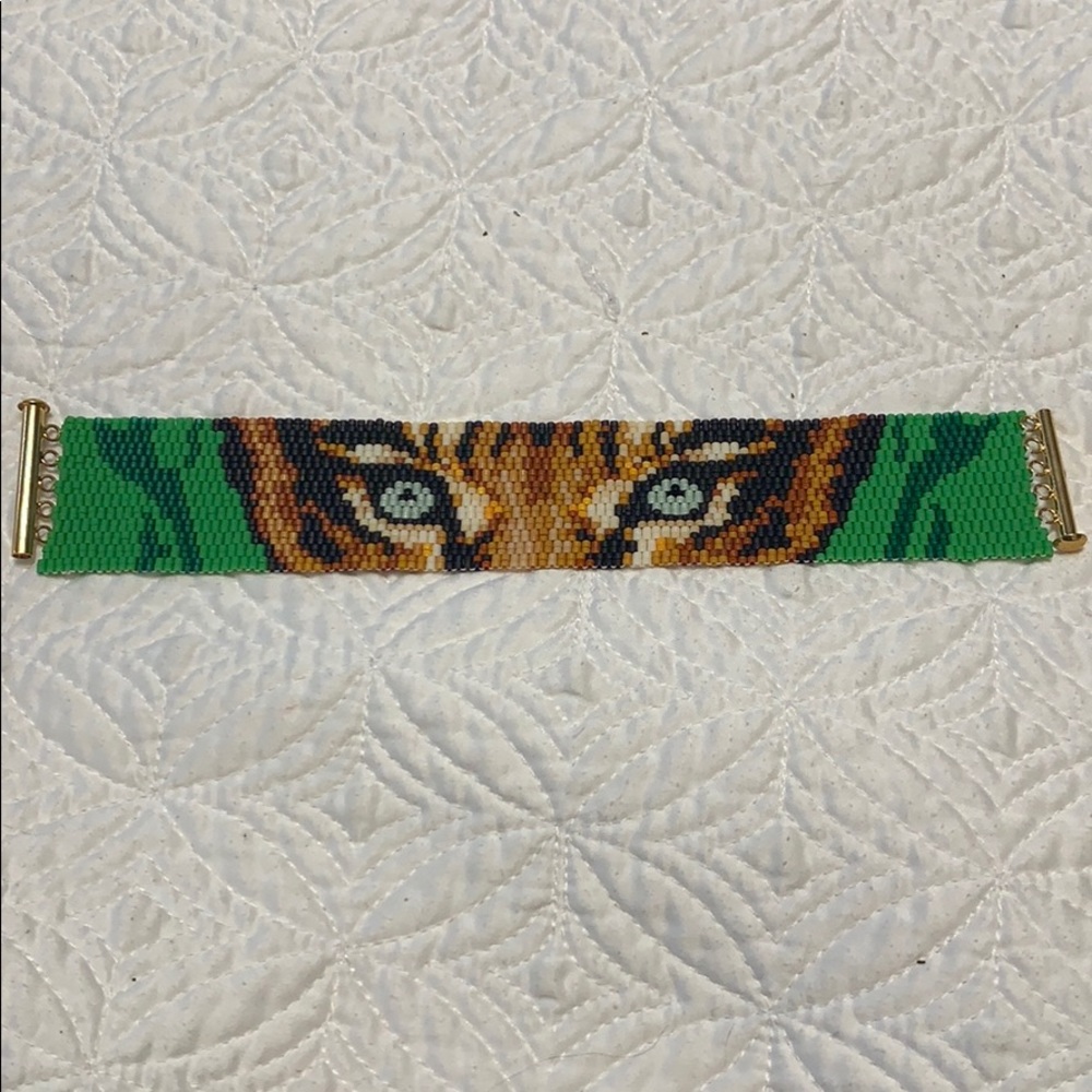 Tiger bracelet hand beaded